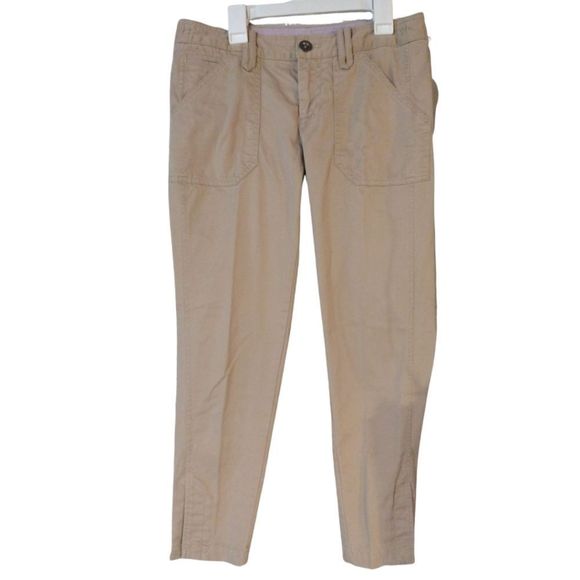 Banana Republic Cropped Stretch Khakis Size 4 Buttons at Ankles EUC - Picture 3 of 12